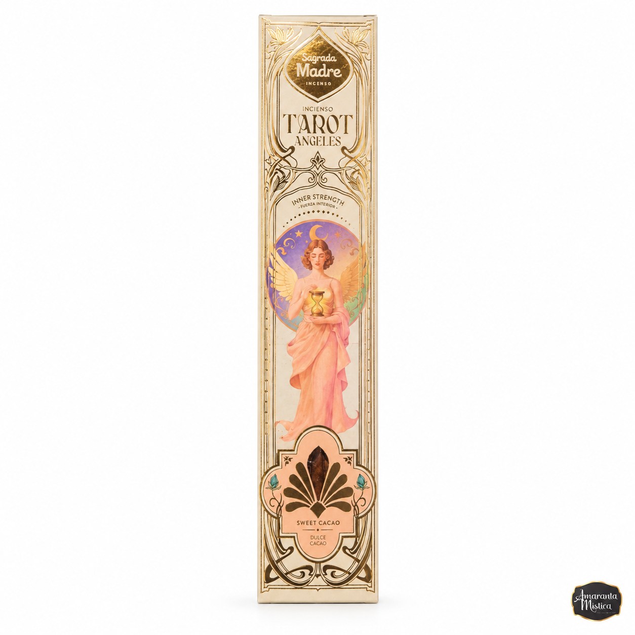 Sahumerios Sagrada Madre Tarot Ángeles - Fuerza Interior (Dulce Cacao)