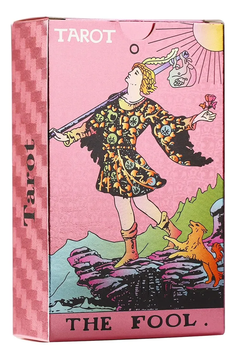 Cartas de Tarot The Fool Rider Waite Rosa Importadas