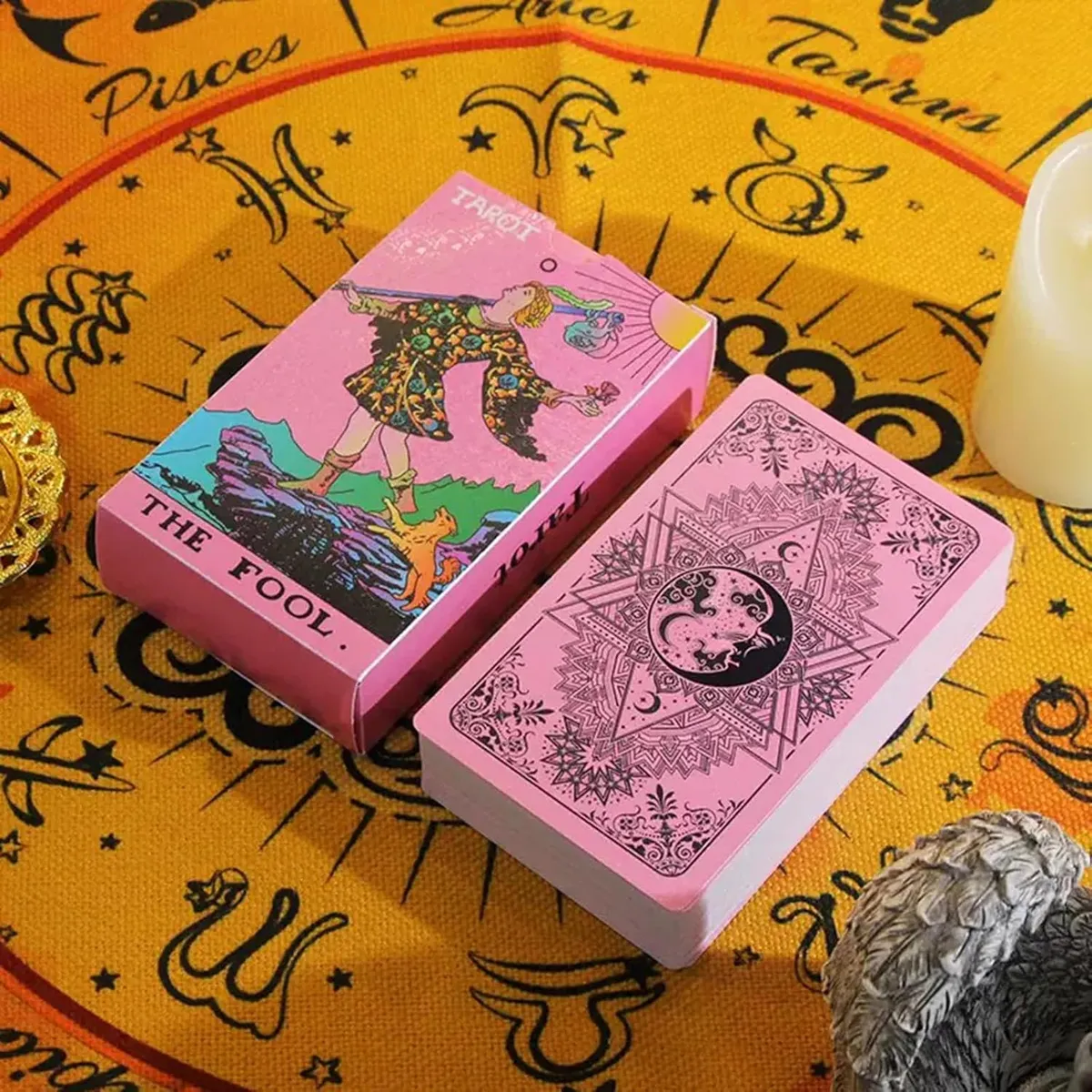 Cartas de Tarot The Fool Rider Waite Rosa Importadas - 2