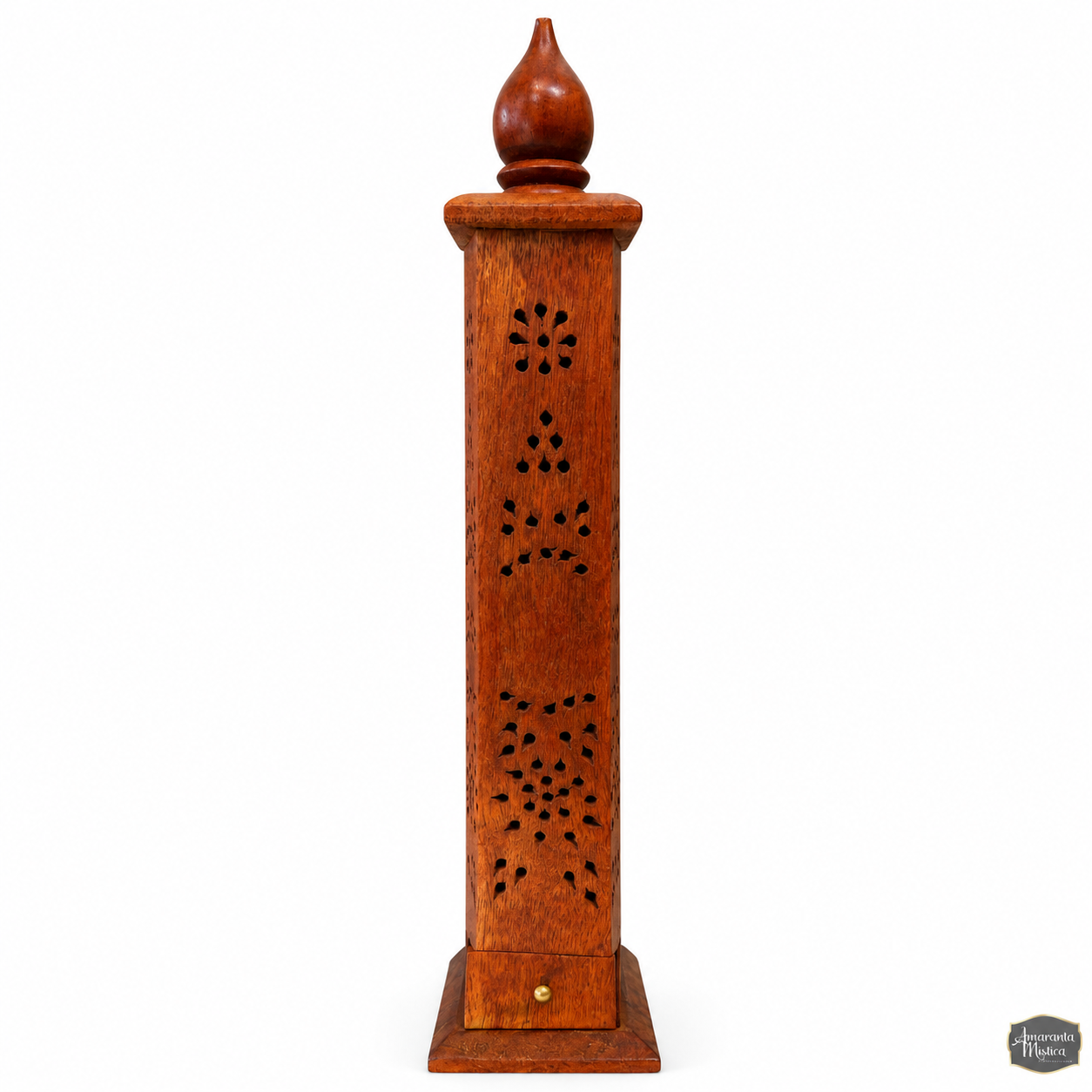 Porta Sahumerios Torre de Madera con Cajón - Varilla y Cono