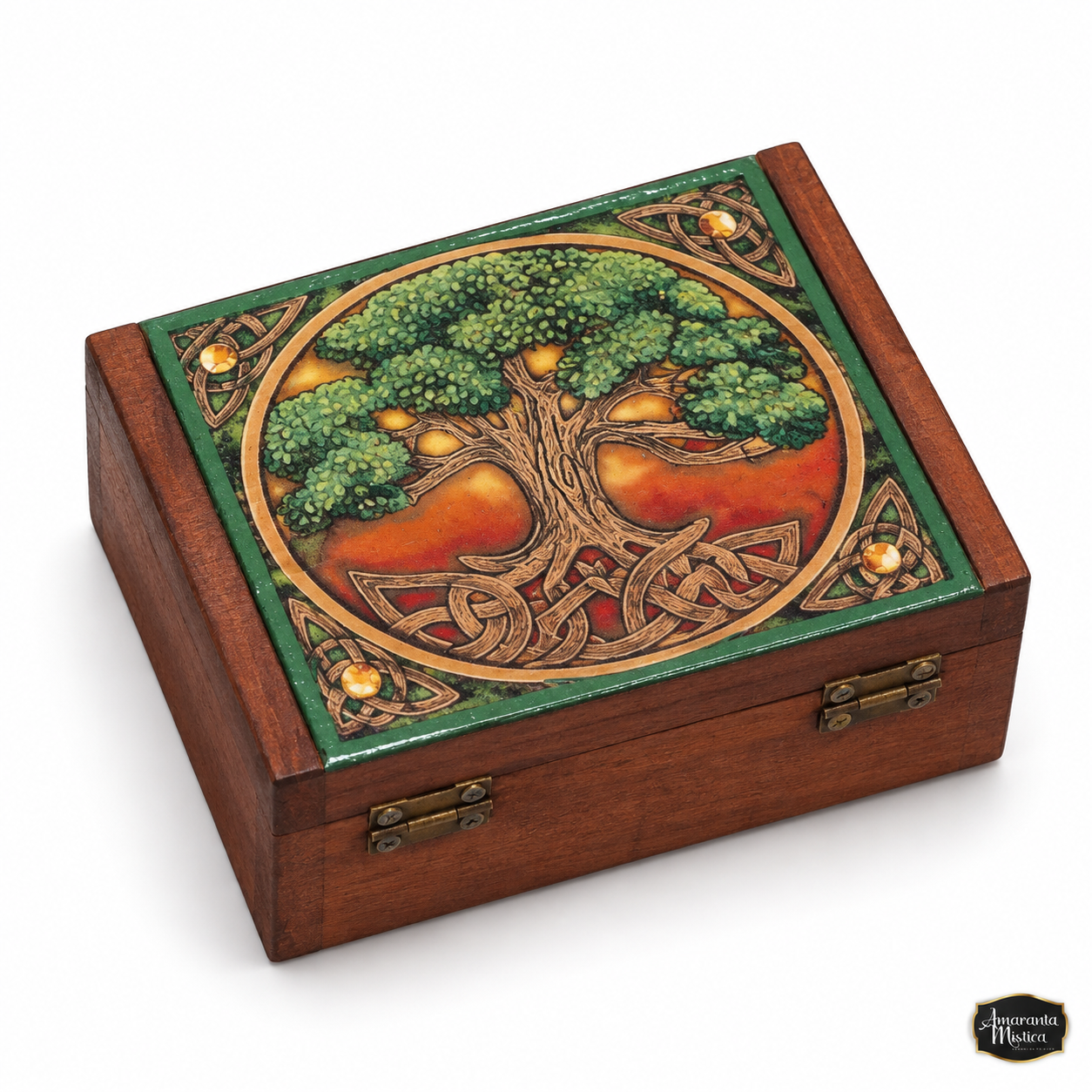 Caja de Madera Artesanal para Cartas de Tarot 15x10 cm - 2