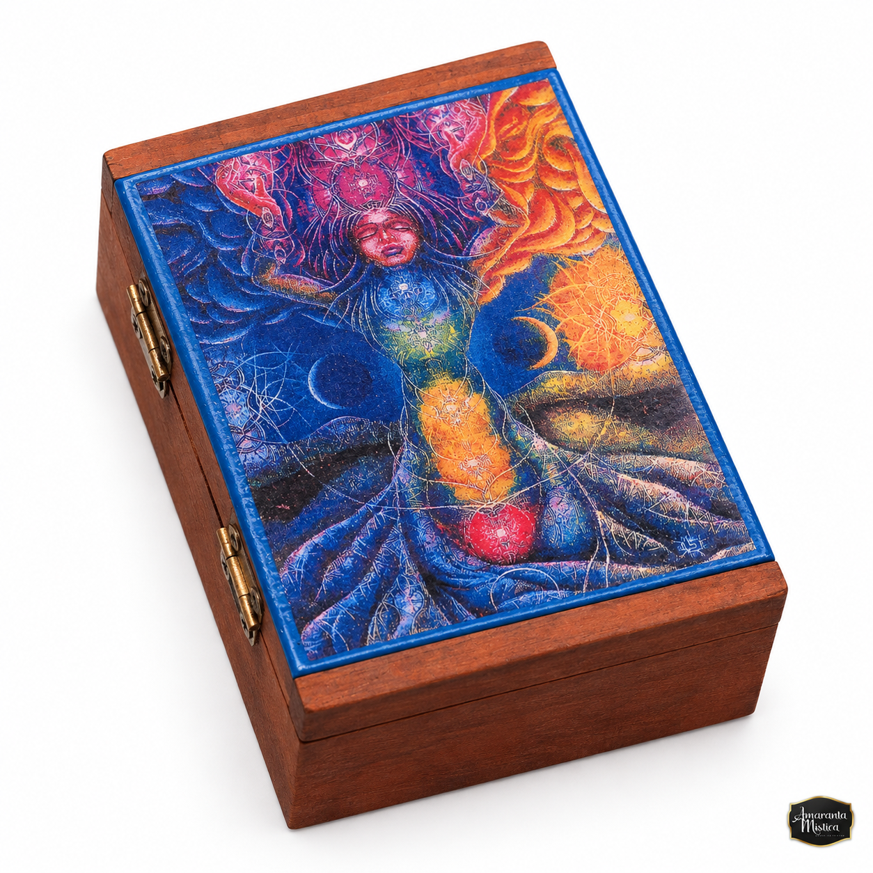 Caja de Madera Artesanal para Cartas de Tarot 15x10 cm - 4
