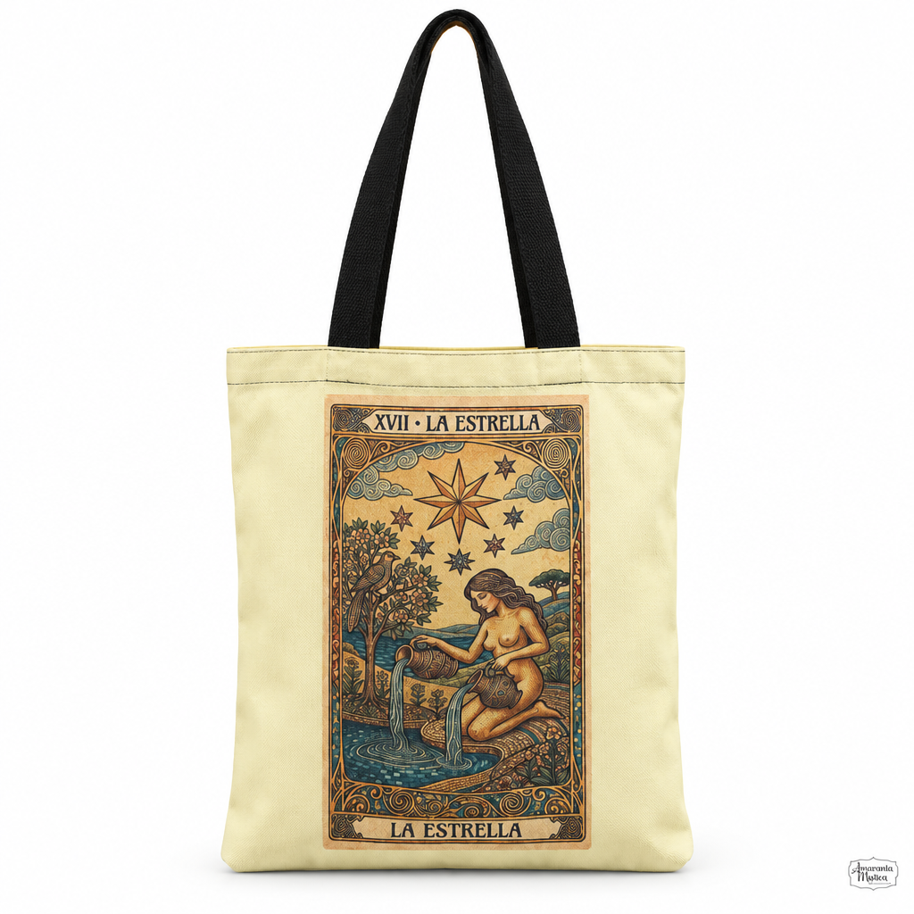 Bolsa Tote de Tela con Carta de Tarot