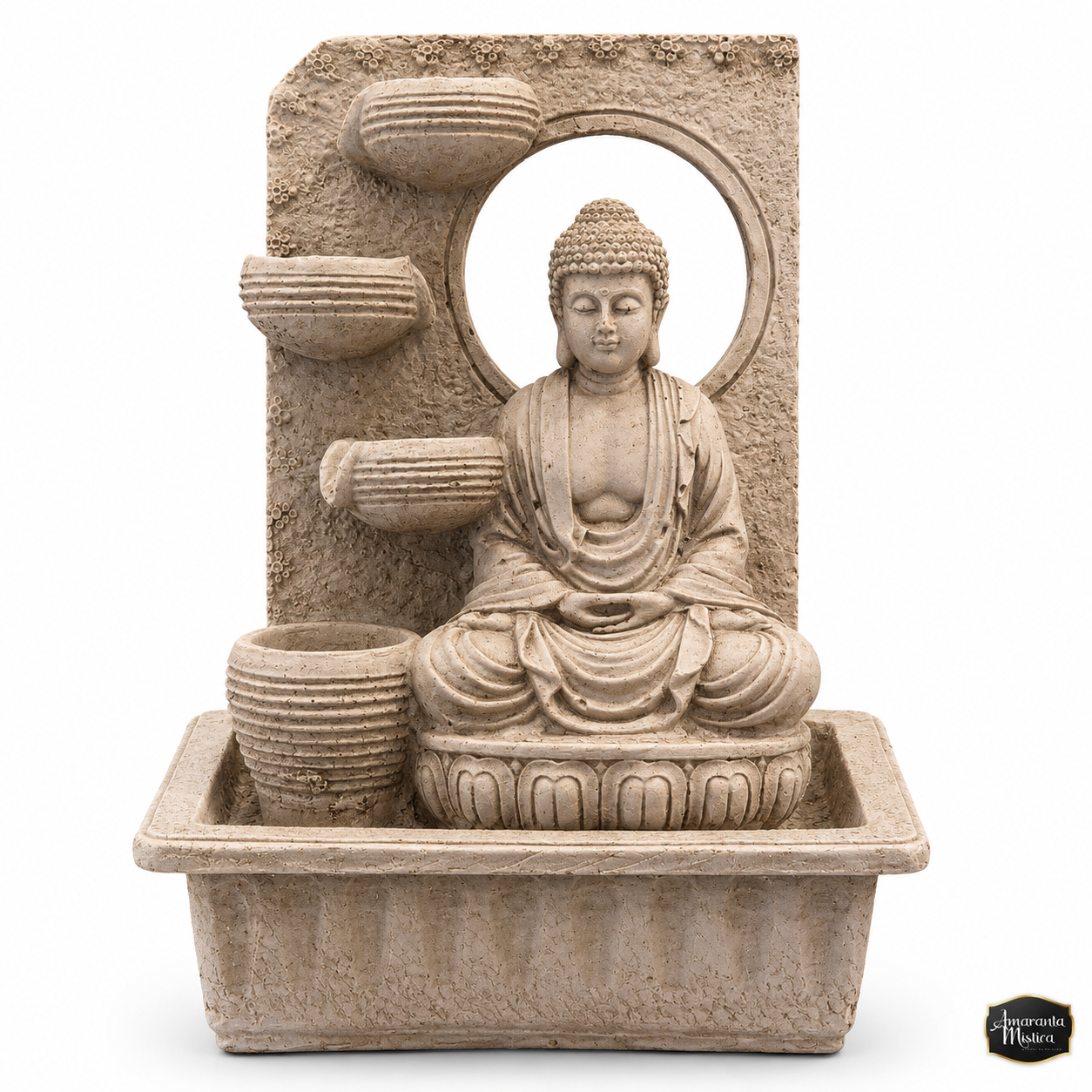 Fuente de Agua Decorativa Buda en Nicho con Jarras