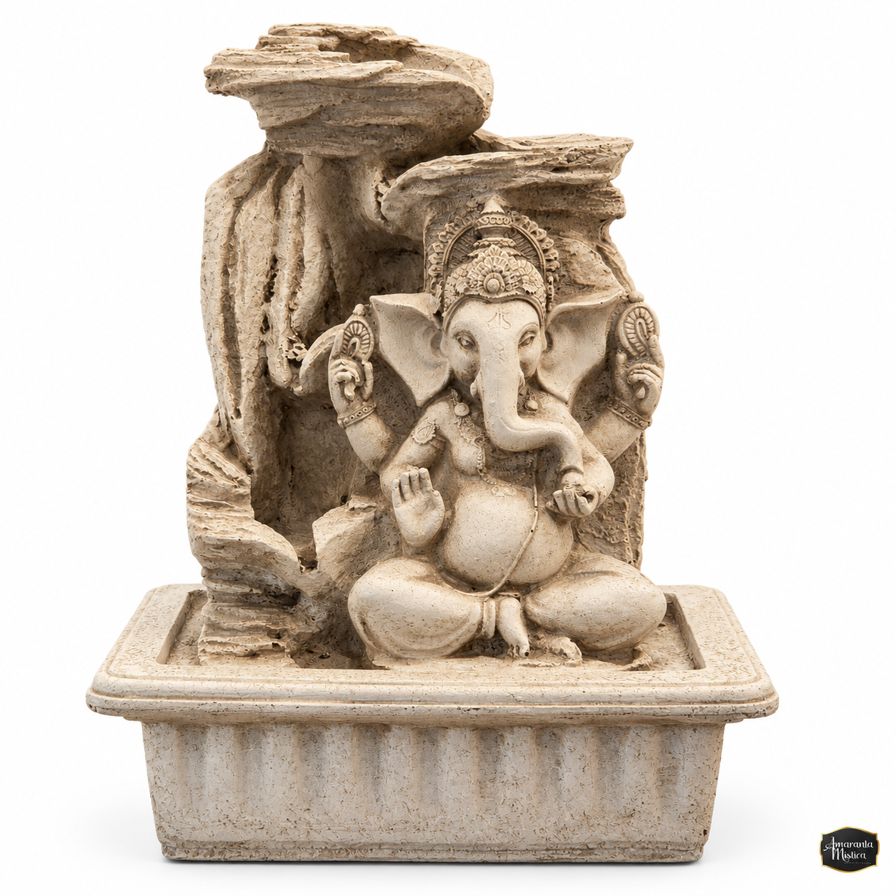 Fuente de Agua Decorativa Ganesha entre Rocas