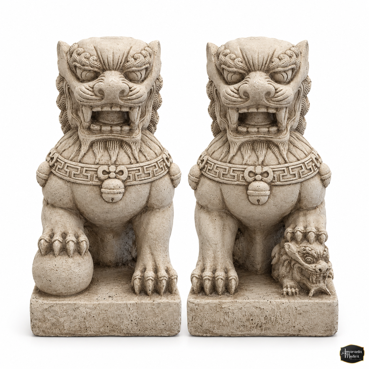 Par de Perros Fu Guardianes Macho y Hembra - Feng Shui