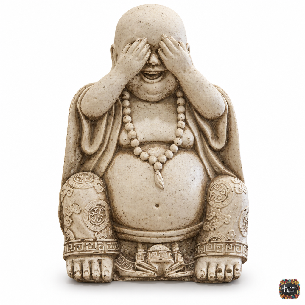 Set de 3 Monjes Risueños de Resina - No Ver, No Oír, No Hablar - 2