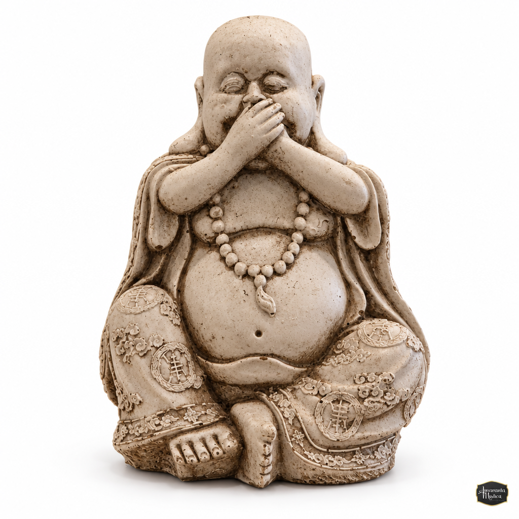 Set de 3 Monjes Risueños de Resina - No Ver, No Oír, No Hablar - 4