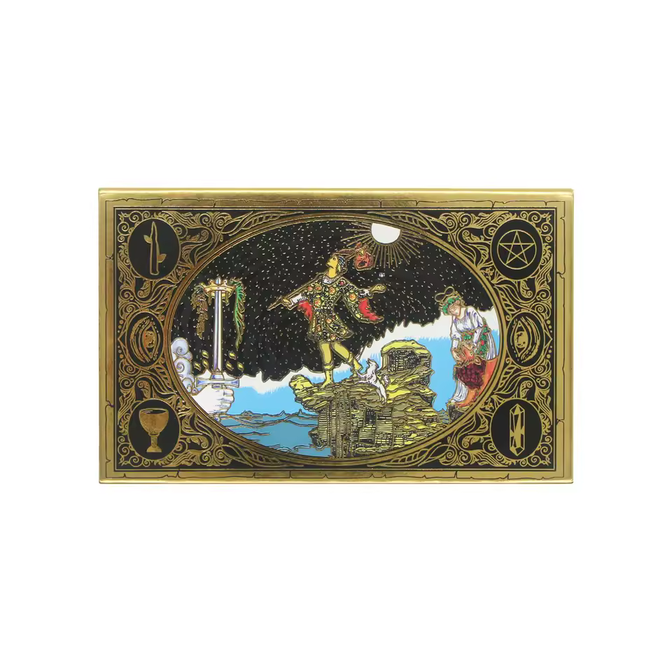 Gold Foil Tarot Panoramic Rider Holográfico Dorado Plásticas - 3