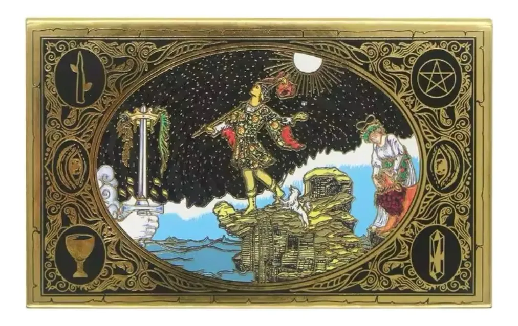 Gold Foil Tarot Panoramic Rider Holográfico Dorado Plásticas - 5