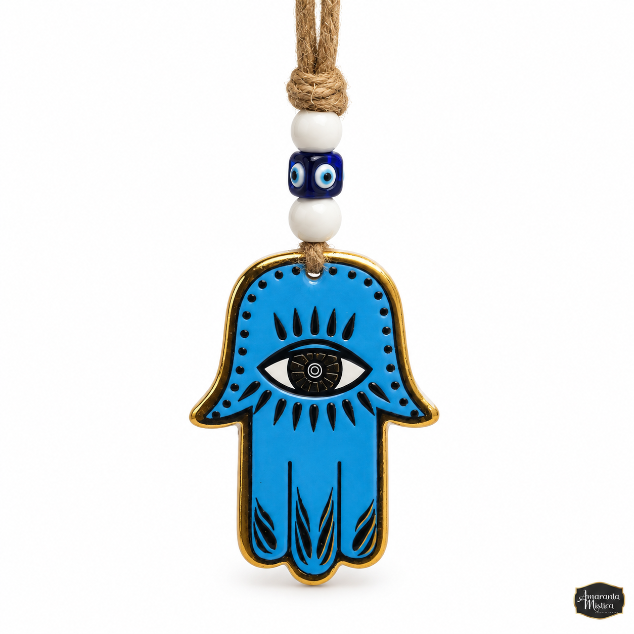 Colgante Árabe Mano de Fátima (Hamsa) de Cerámica