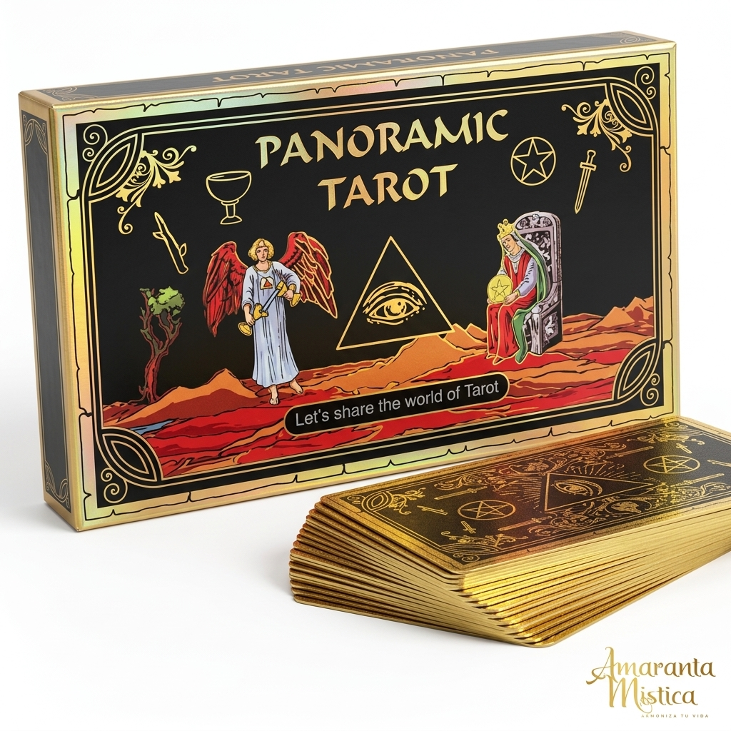 Gold Foil Tarot Panoramic Rider Holográfico Dorado Plásticas