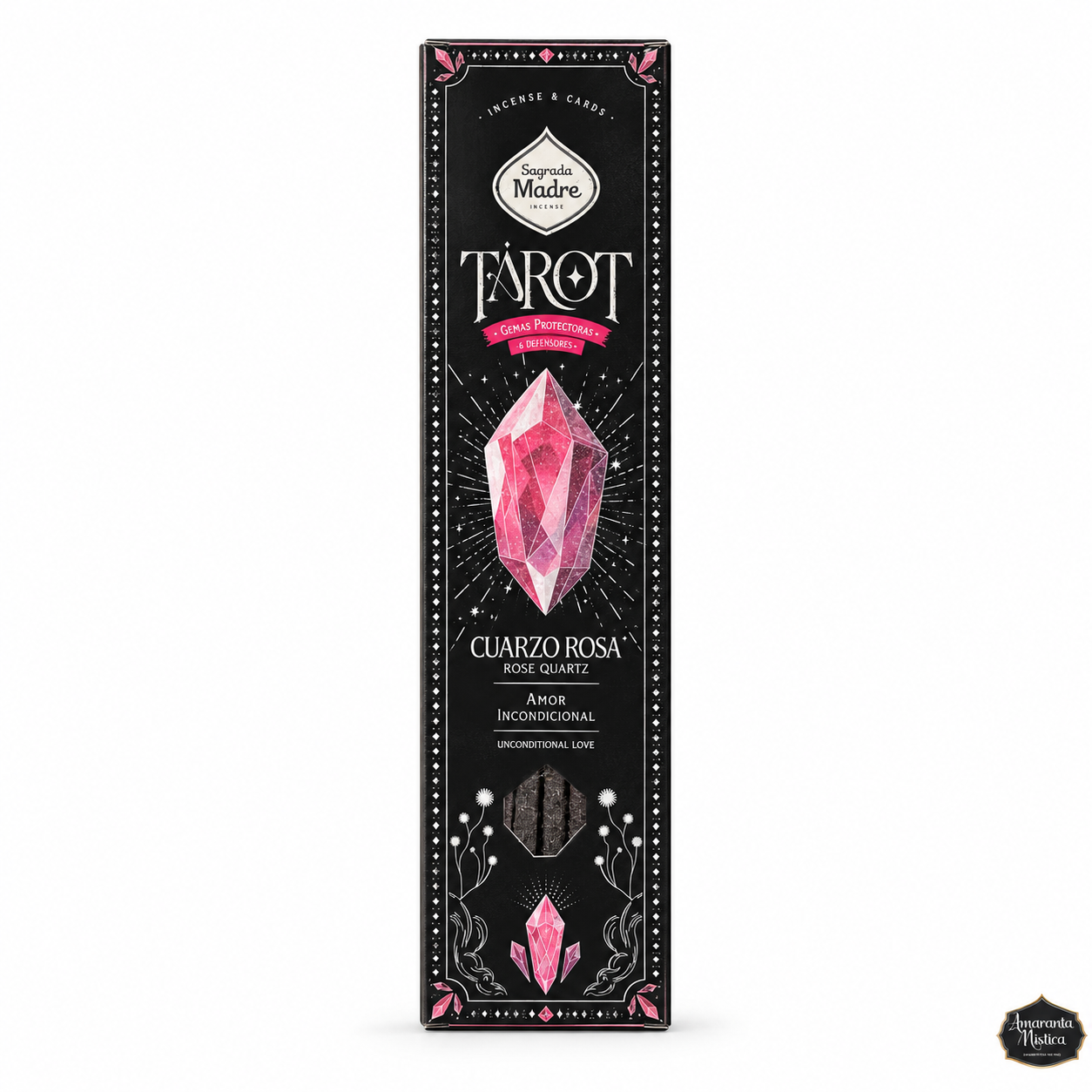 Sahumerios Sagrada Madre Tarot Gemas - Cuarzo Rosa (Rosa Silvestre)