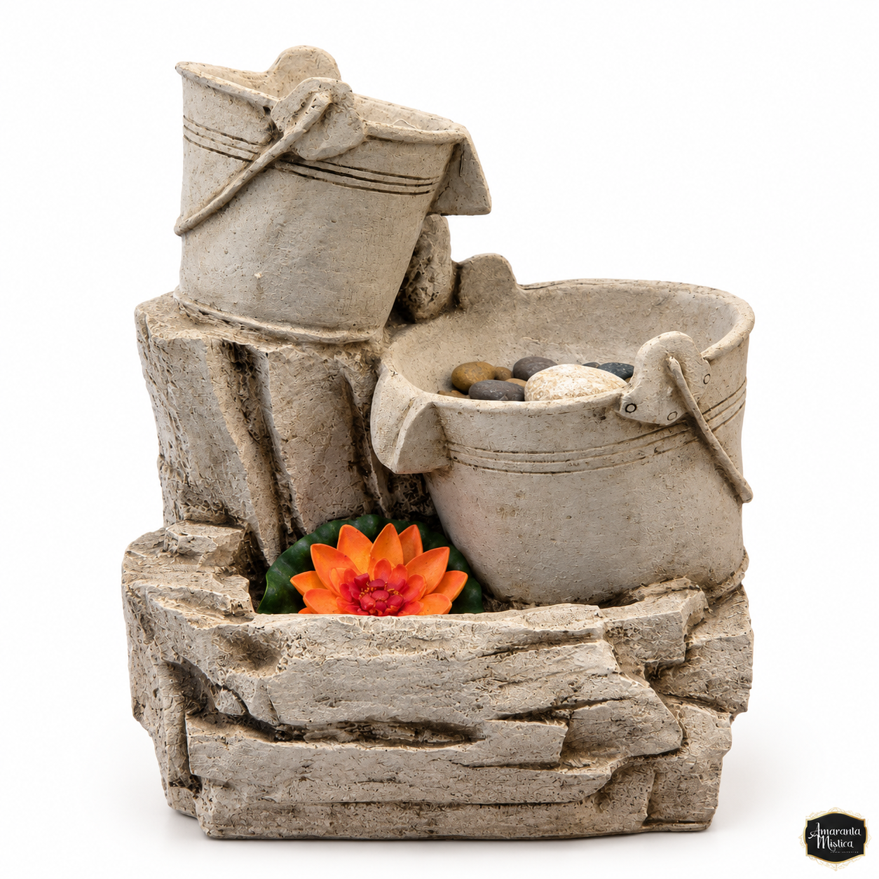 Fuente de Agua Decorativa Baldes y Flor de Loto - Chica