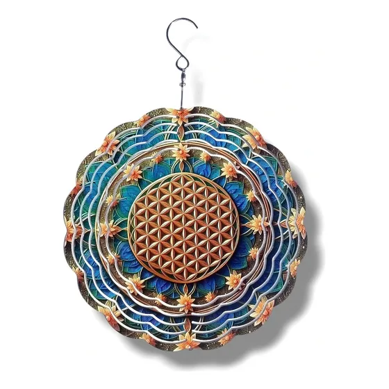 Móvil 3D de Viento Acero Inoxidable - Windspinner Zen - 3