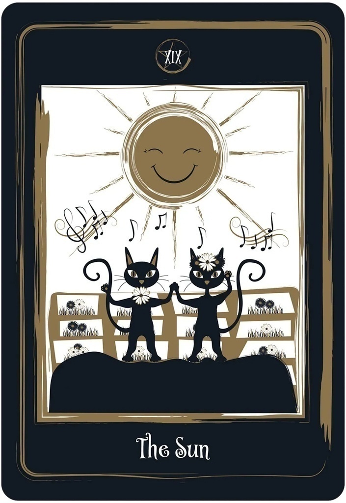 TAROT Golden Black Cat Gatos - 3
