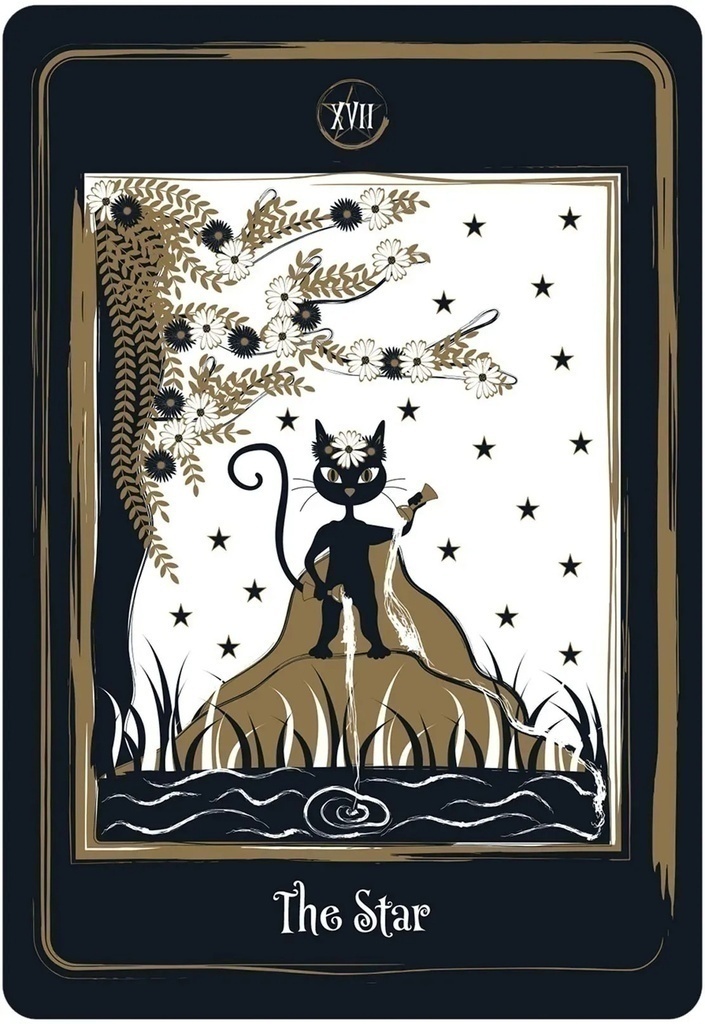 TAROT Golden Black Cat Gatos - 4