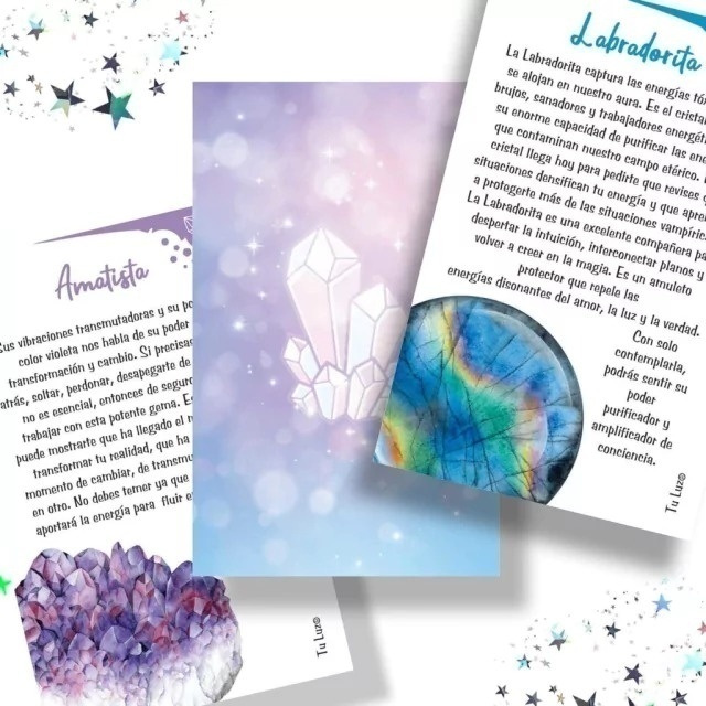 ORÁCULO de Sanación CRISTALES MÁGICOS 28 Cartas y Librito TULUZ - 4