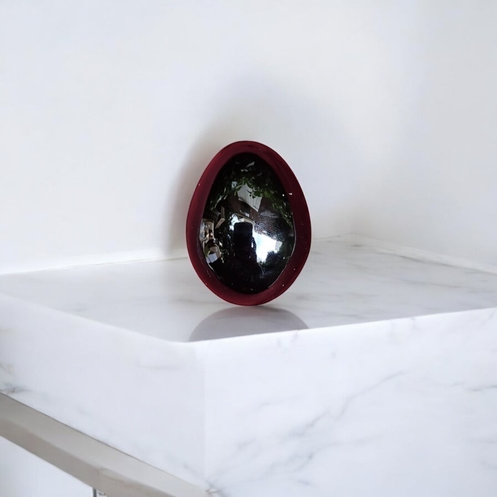 Piedras Gemas Huevo Obsidiana Negra - 2