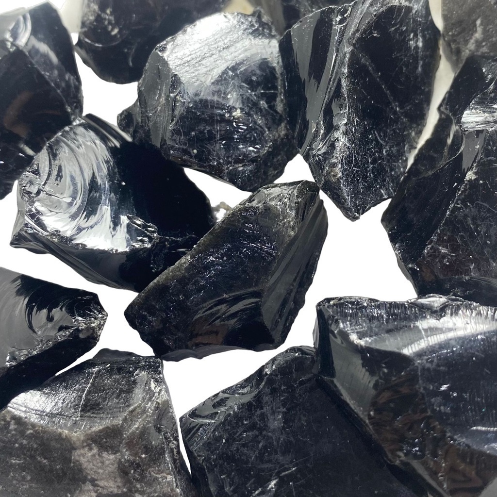 Piedra Gema Obsidiana Negra N2 Bruto - 2
