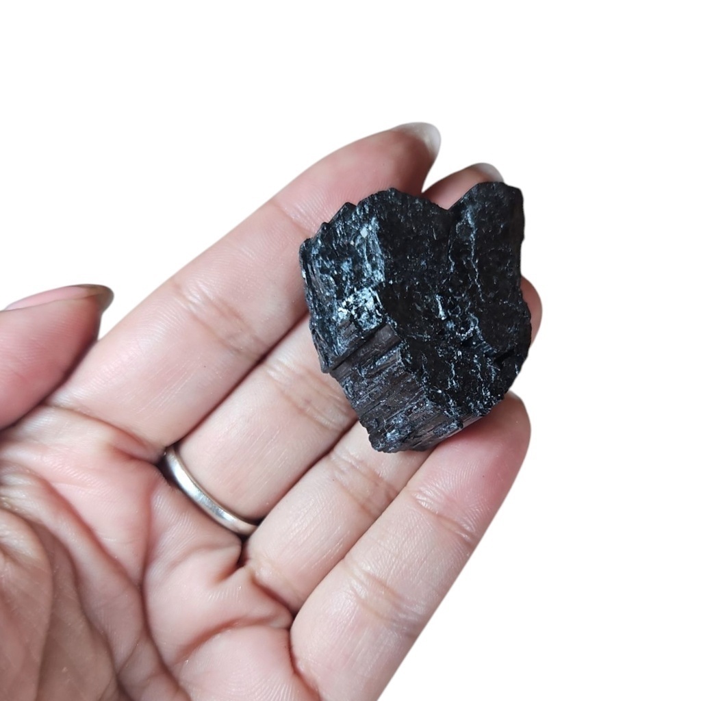 Piedra Gema Turmalina Negra Cristalizada N3 Bruto - 5