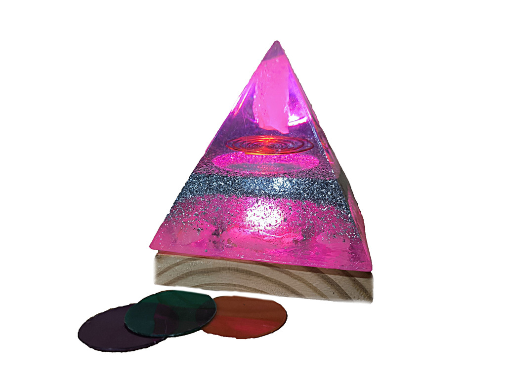 Lámpara Orgón LED Pirámide + Discos de Color - 4