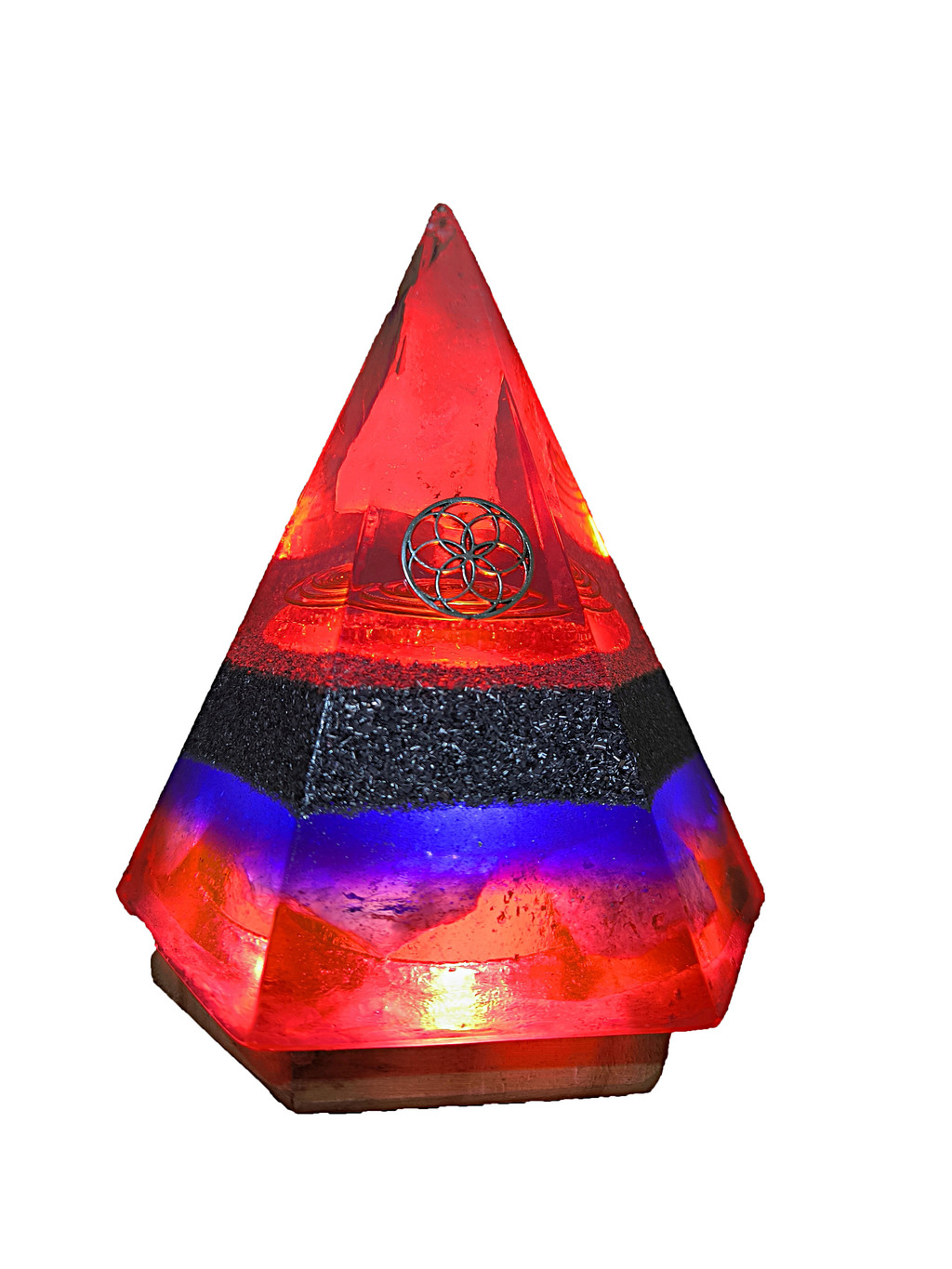 Lámpara Orgón Pirámide Hexagonal + Base de Madera - 2