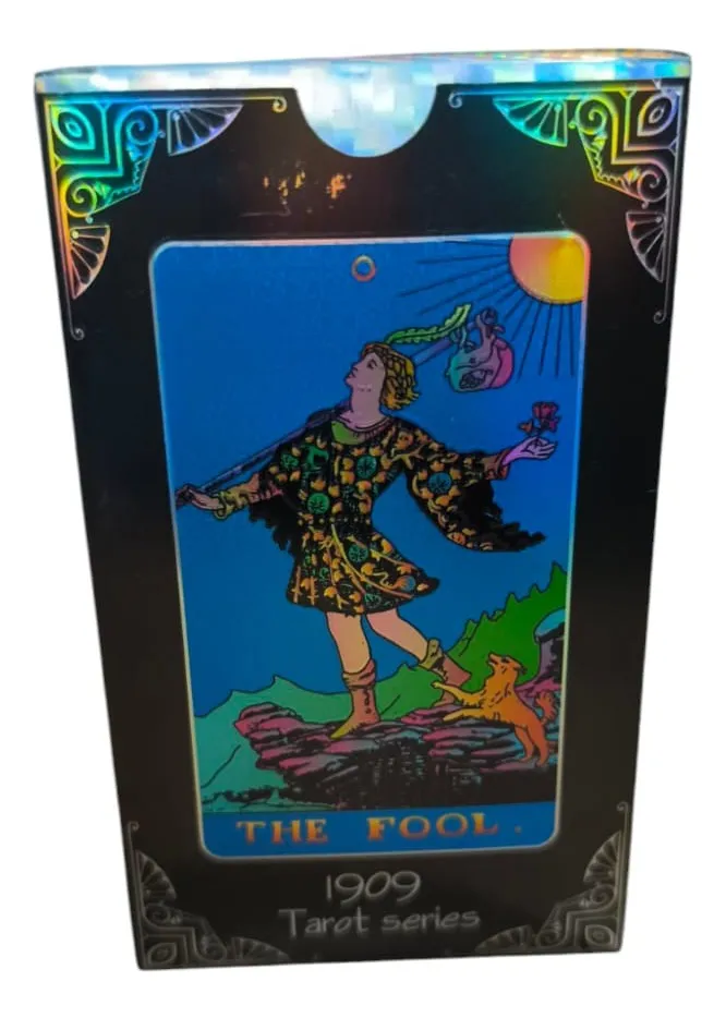 Mazo Rider Azul Metalizado (Gold Foil Tarot Rider Blue Azul Plastic Waterproof) - 3
