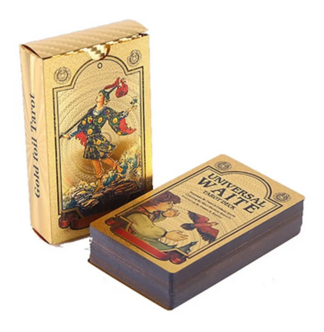 Cartas de Tarot Gold Foil Rider Tarot 12x7cm Dorado, Edición Limitada