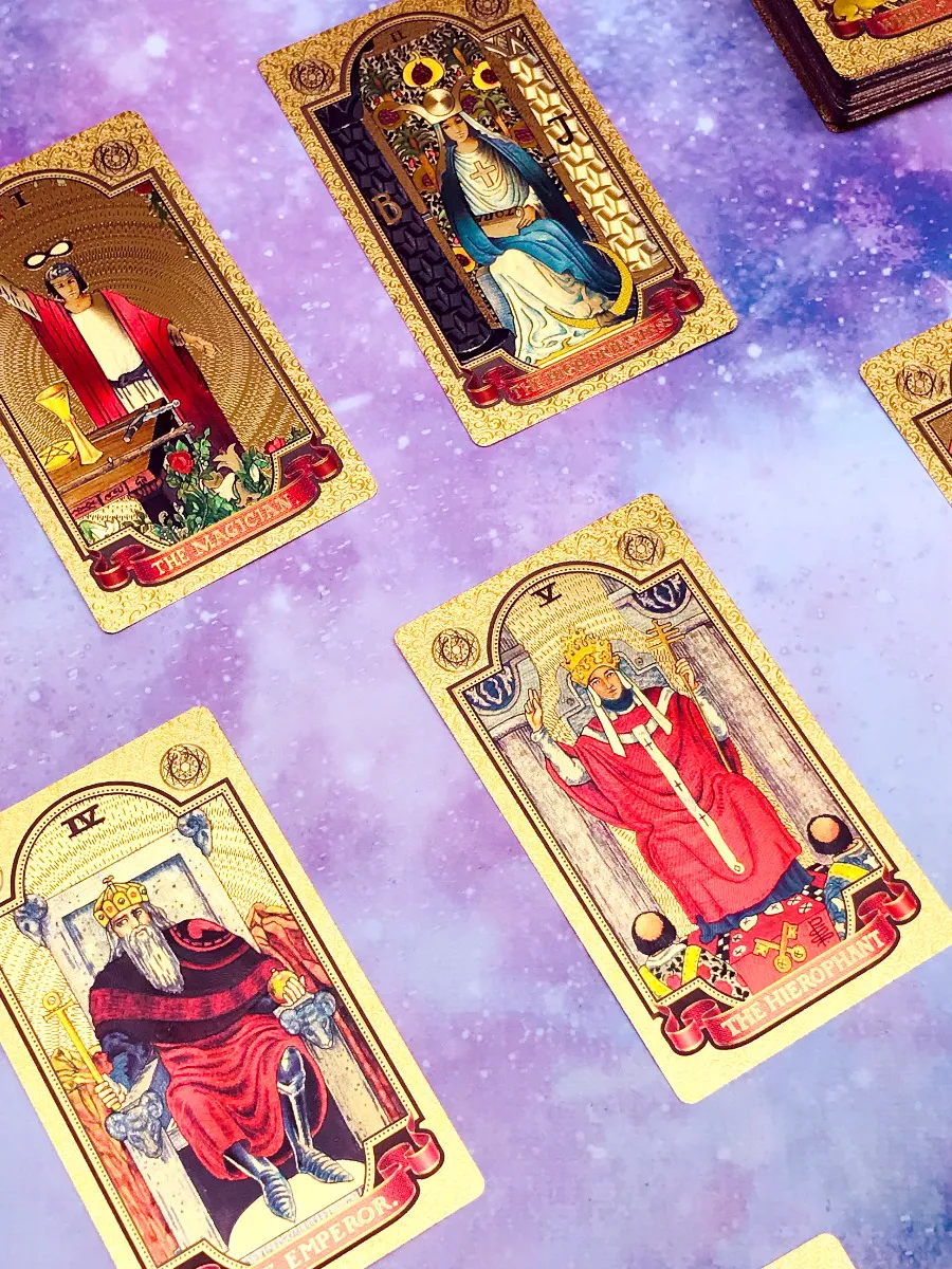 Cartas de Tarot Gold Foil Rider Tarot 12x7cm Dorado, Edición Limitada - 2