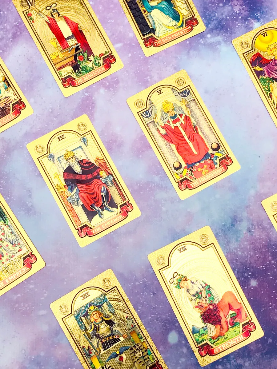 Cartas de Tarot Gold Foil Rider Tarot 12x7cm Dorado, Edición Limitada - 3