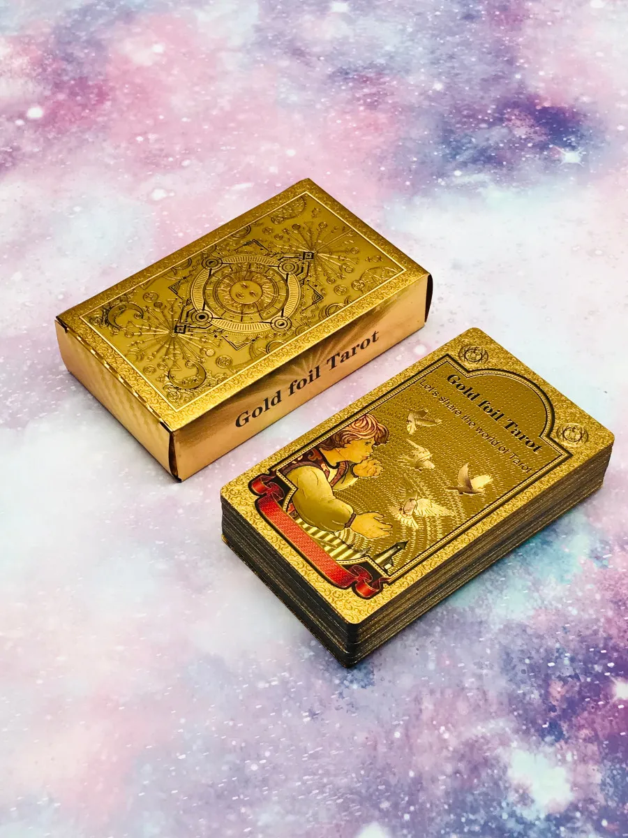 Cartas de Tarot Gold Foil Rider Tarot 12x7cm Dorado, Edición Limitada - 4